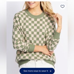 Staccato Jamie Long Sleeve Checkered Sweater